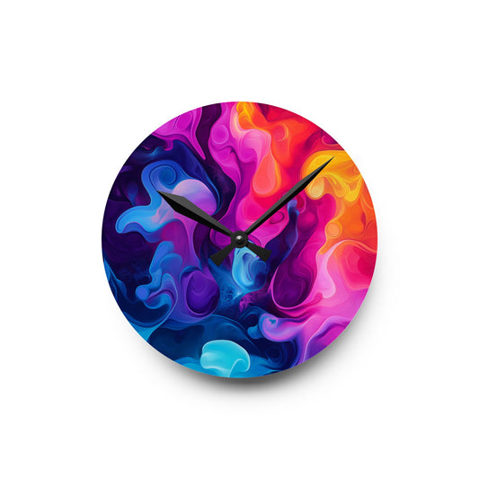 Vibrant Abstract Acrylic Wall Clock - Colorful Home Decor for Modern Spaces