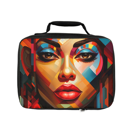 Colorful Artistic Lunch Bag - Vibrant Female Portrait Design for Stylish Meals