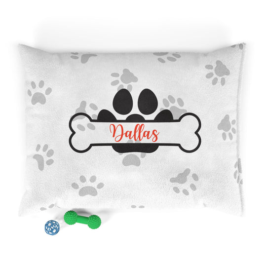 Personalized Pet Bed with Paw Print Design - Custom Dog Bed, Cozy Pet Cushion, Comfortable Cat Bed, Unique Pet Gift, Stylish Dog Bed