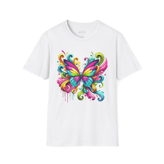 Colorful Butterfly Graphic T-Shirt, Ideal for Nature Lovers, Gift for Birthdays, Art Enthusiasts, Celebration Wear, Summer Vibes