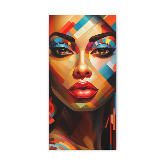 Artistic Stretched Canvas Print, Colorful Home Decor, Unique Gift, Wall Art, Vibrant Artwork, Modern Interior Design