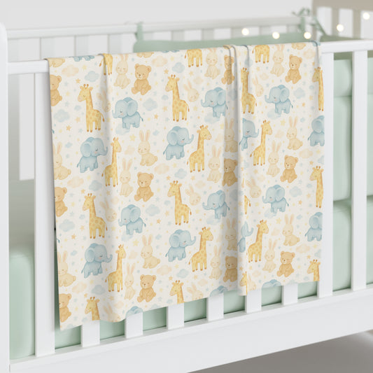 Cute Animal Baby Swaddle Blanket | Soft Nursery Wrap, Gender Neutral Baby Shower Gift, Newborn Essentials, Cozy Sleep, Infant Blanket
