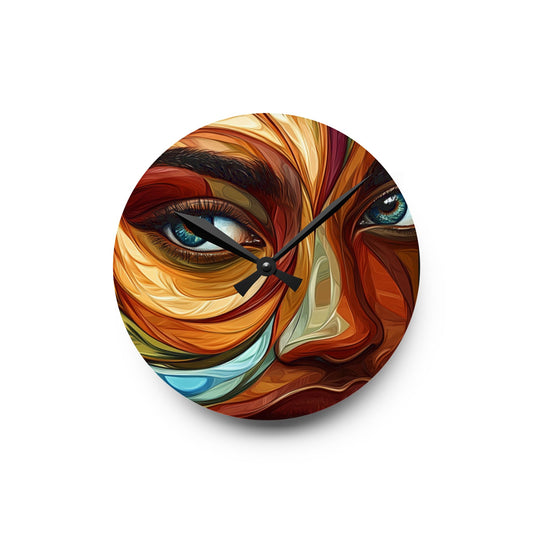 Artistic Acrylic Wall Clock - Modern Home Decor with Abstract Face Desi