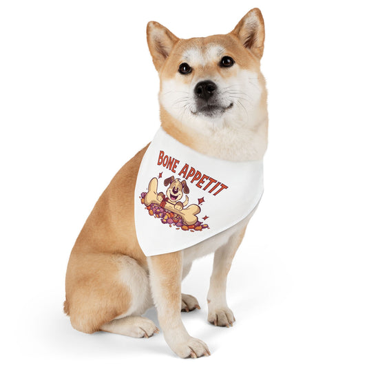 Bone Appetit Pet Bandana Collar | Cute Dog Accessory for Pet Celebrations, Fun Outfits, Pet Gifts, Photo Ops, Everyday Wear