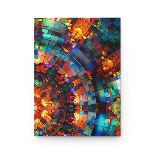 Vibrant Stained Glass Hardcover Journal - Artistic Notebook for Creative Minds