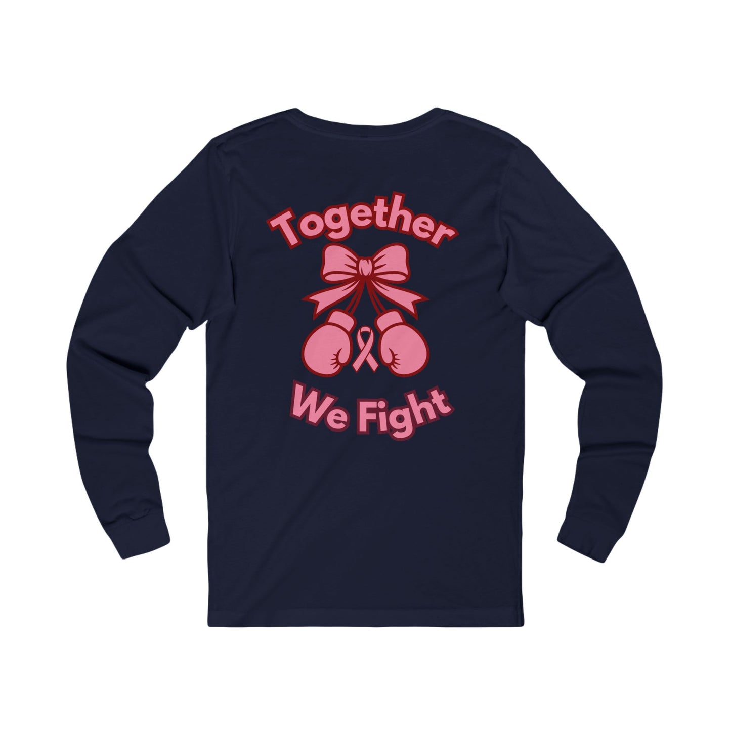 Tackle Breast Cancer Long Sleeve Tee, Awareness Shirt, Fight Cancer Top, Support Pink Ribbon, Gift for Fighters
