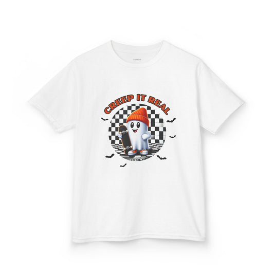 Creep It Real Kids Tee - Fun Graphic T-Shirt for Boys and Girls, Halloween Costume, Birthday Gift, Casual Wear, Party Theme
