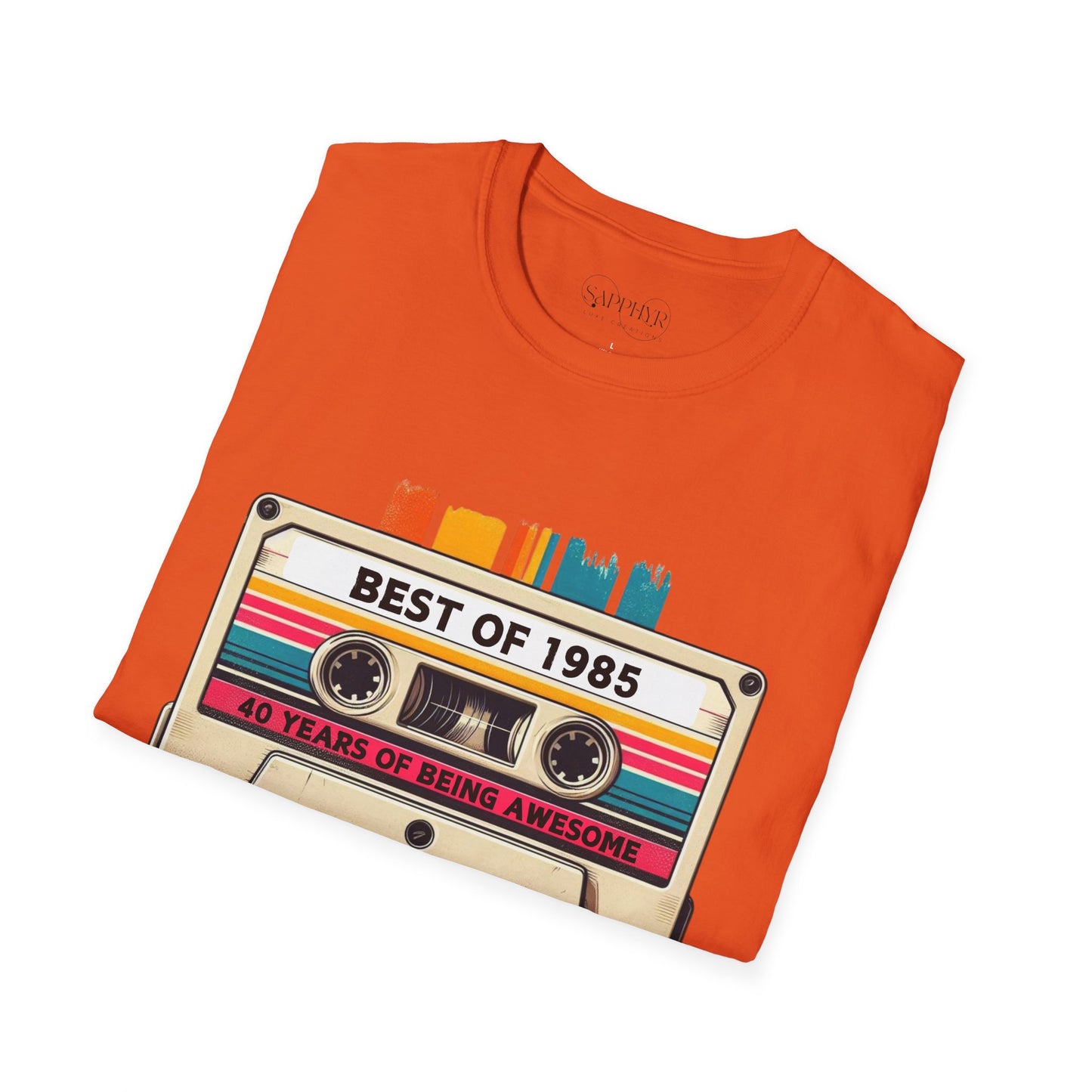 Retro 1985 Music T-Shirt, Vintage Inspired Tee, Unisex Softstyle Shirt, Gift for Music Lovers, 80s Nostalgia Apparel