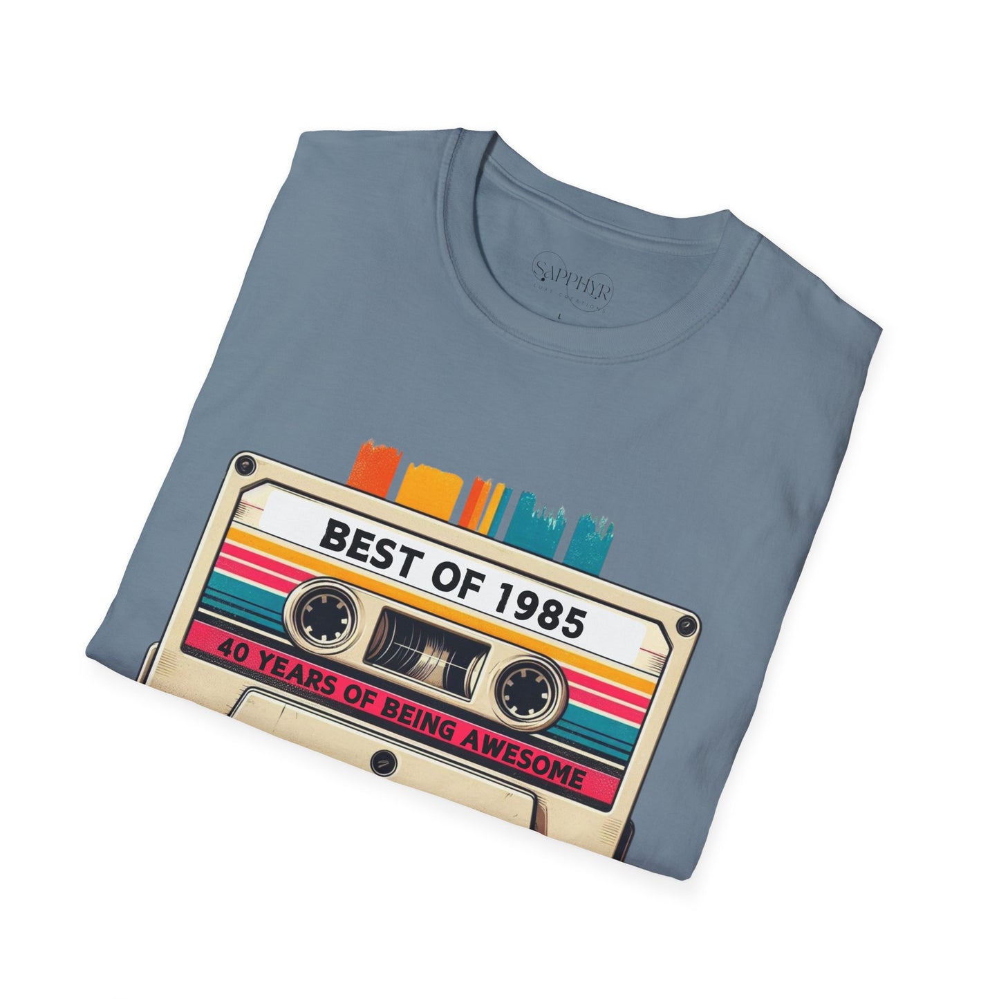 Retro 1985 Music T-Shirt, Vintage Inspired Tee, Unisex Softstyle Shirt, Gift for Music Lovers, 80s Nostalgia Apparel