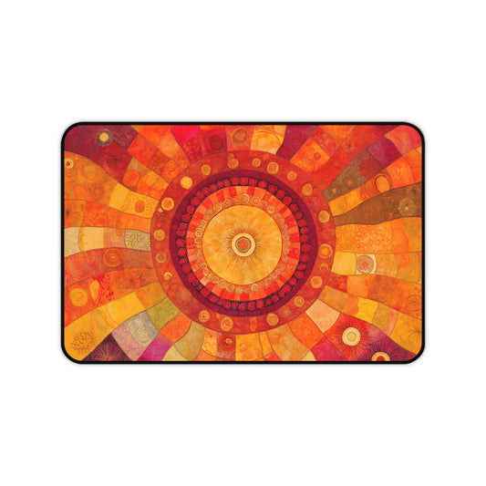 Vibrant Mandala Desk Mat - Colorful Office Decor for Stylish Workspaces