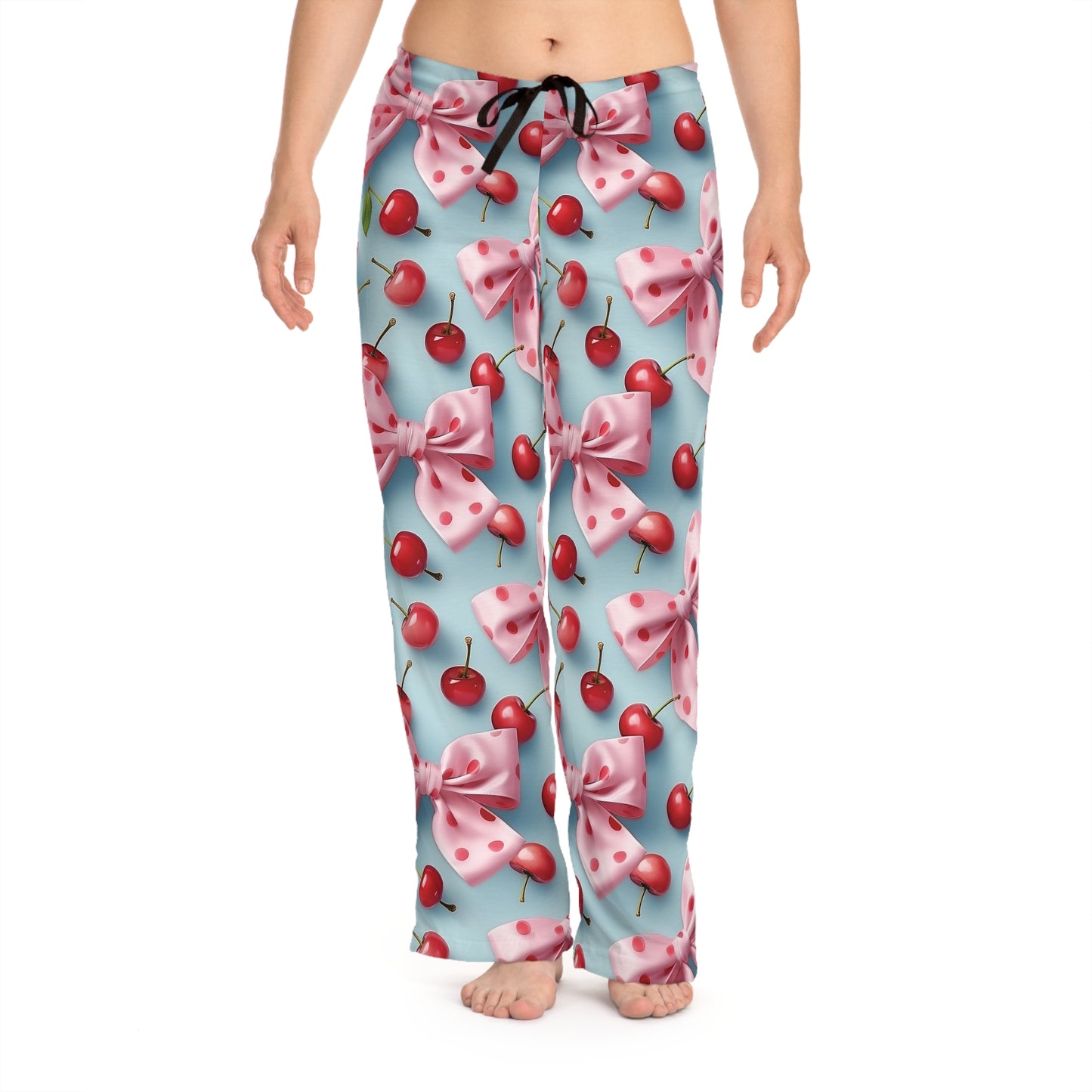 Charming Cherry Bow Women's Pajama Pants - Cute Sleepwear for Cozy Nights