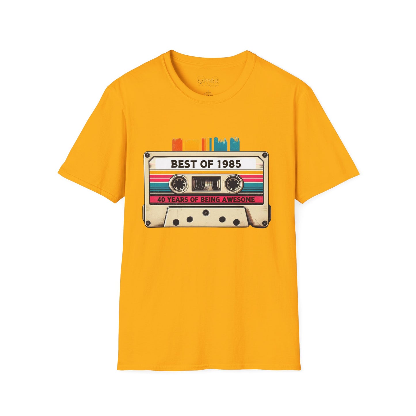 Retro 1985 Music T-Shirt, Vintage Inspired Tee, Unisex Softstyle Shirt, Gift for Music Lovers, 80s Nostalgia Apparel