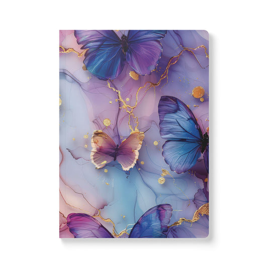 Elegant Butterfly Softcover Journal with Inside Prints | Vibrant Floral Design for Inspiration and Note-Taking