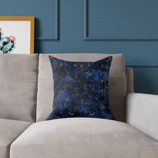 Elegant Blue Patterned Throw Pillow | Decorative Cushion for Home Decor, Gift for Her, Cozy Living Room, Modern Decor, Housewarming Gift
