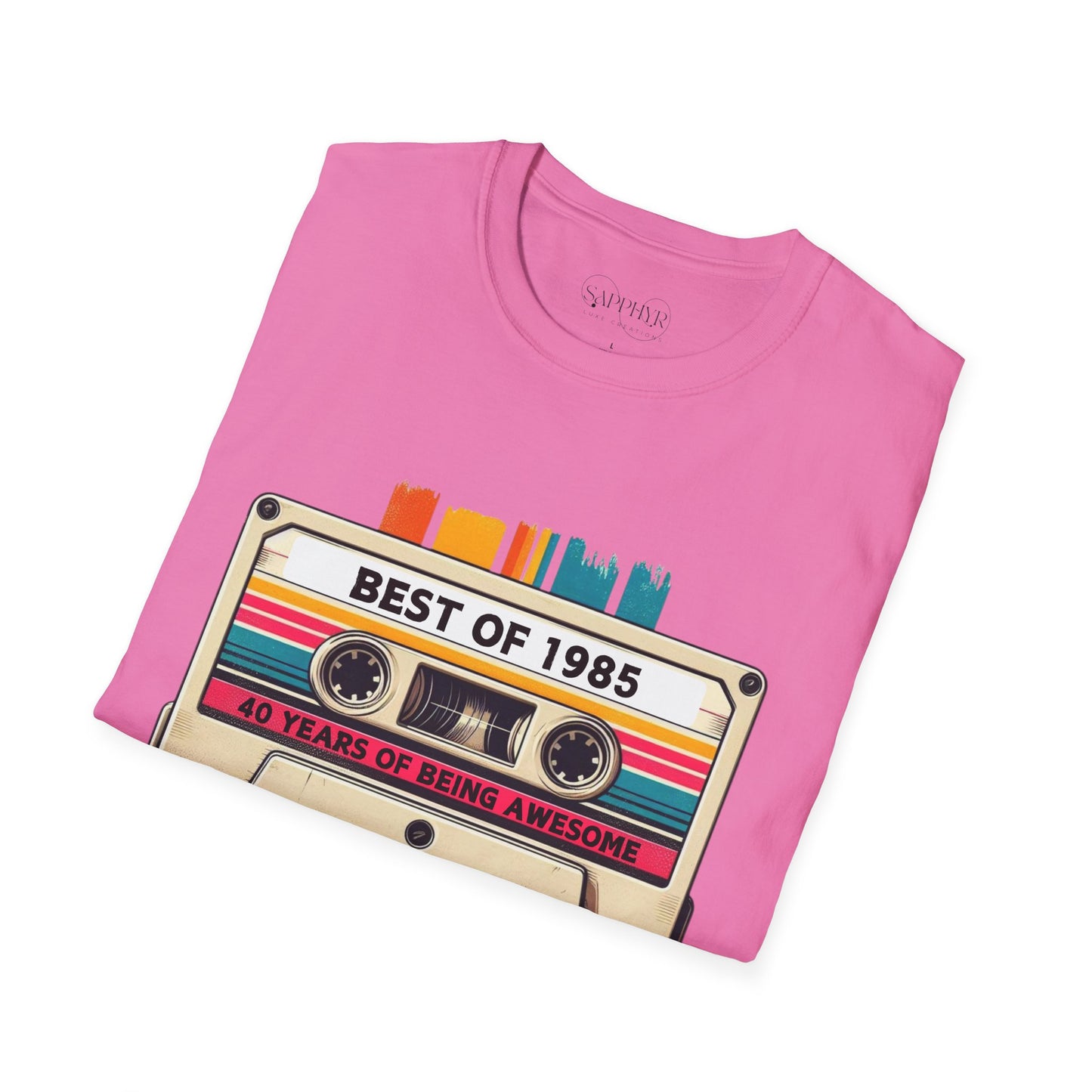 Retro 1985 Music T-Shirt, Vintage Inspired Tee, Unisex Softstyle Shirt, Gift for Music Lovers, 80s Nostalgia Apparel