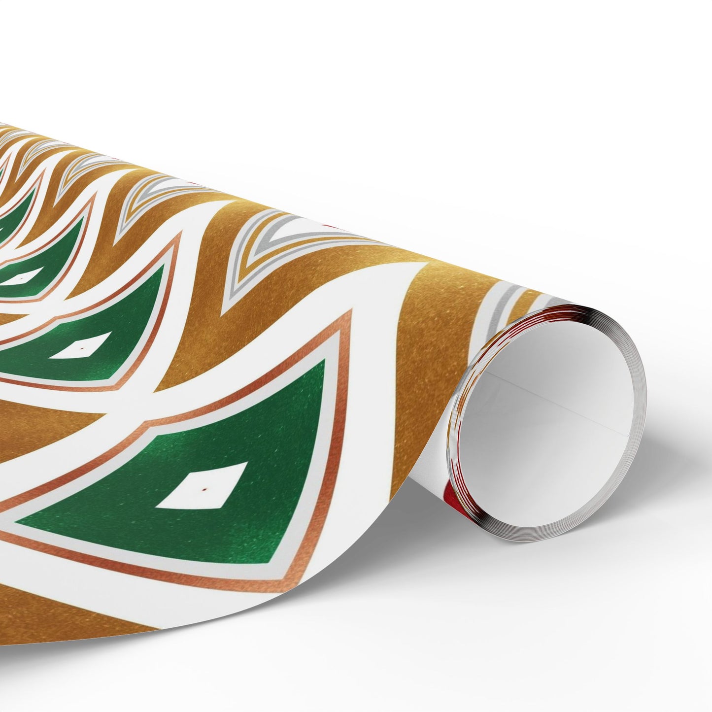 Retro Geometric Holiday Wrapping Paper | Red, Green & Gold Diamond Pattern | Modern Christmas Gift Wrap