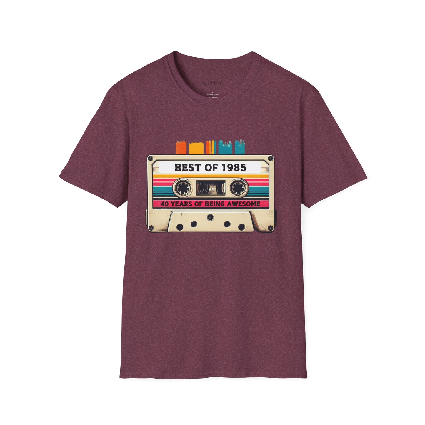 Retro 1985 Music T-Shirt, Vintage Inspired Tee, Unisex Softstyle Shirt, Gift for Music Lovers, 80s Nostalgia Apparel