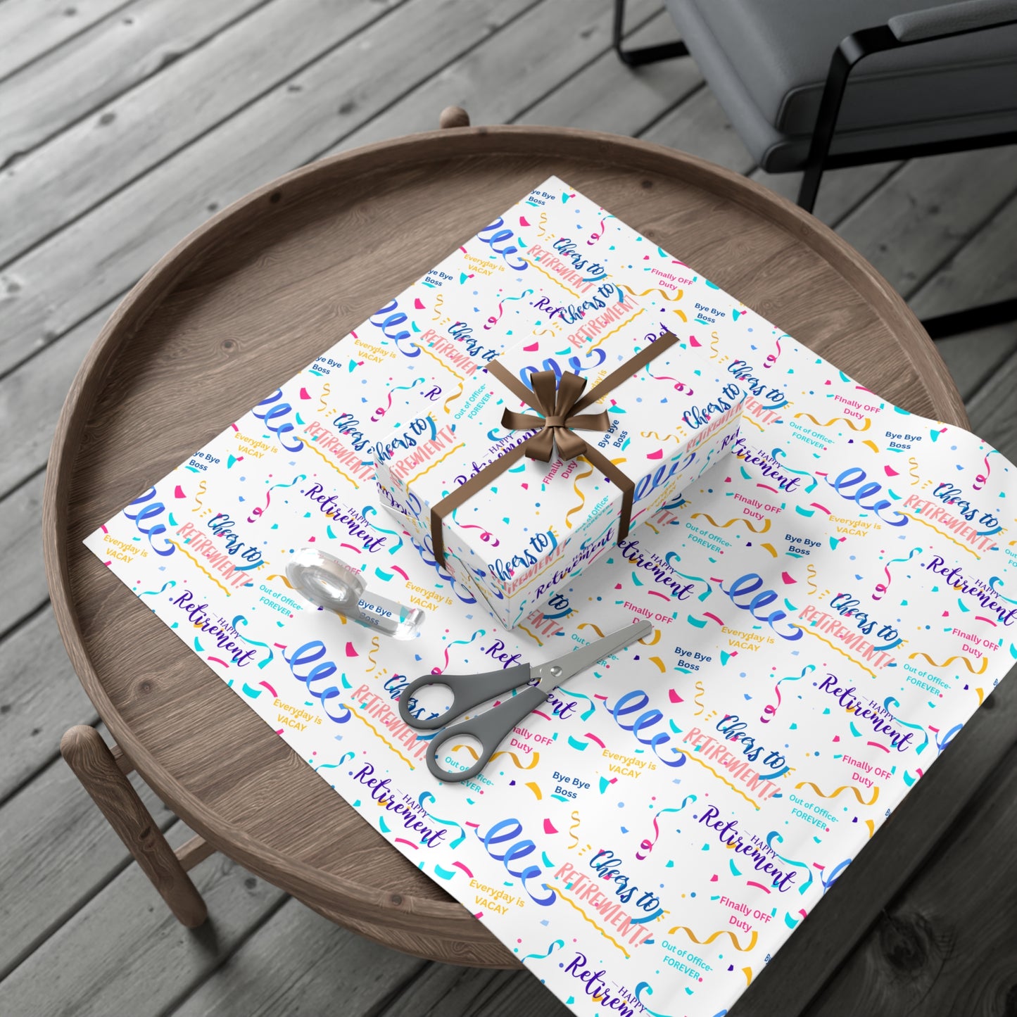Retirement Gift Wrap Paper, Cheerful Celebration Wrapping Paper, Fun Holiday Gift Wrap for Retirement Parties, Ideal for Special Occasions