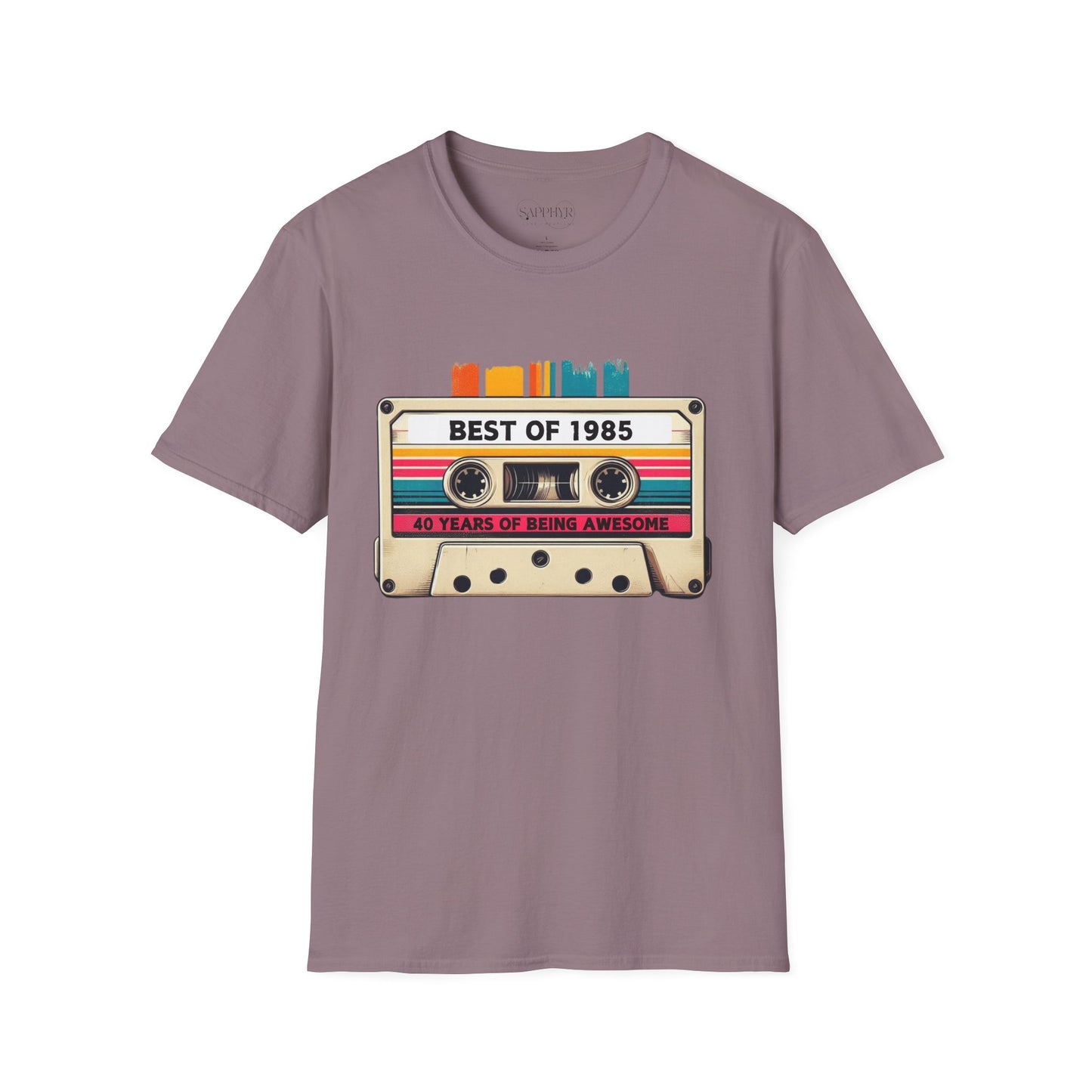 Retro 1985 Music T-Shirt, Vintage Inspired Tee, Unisex Softstyle Shirt, Gift for Music Lovers, 80s Nostalgia Apparel