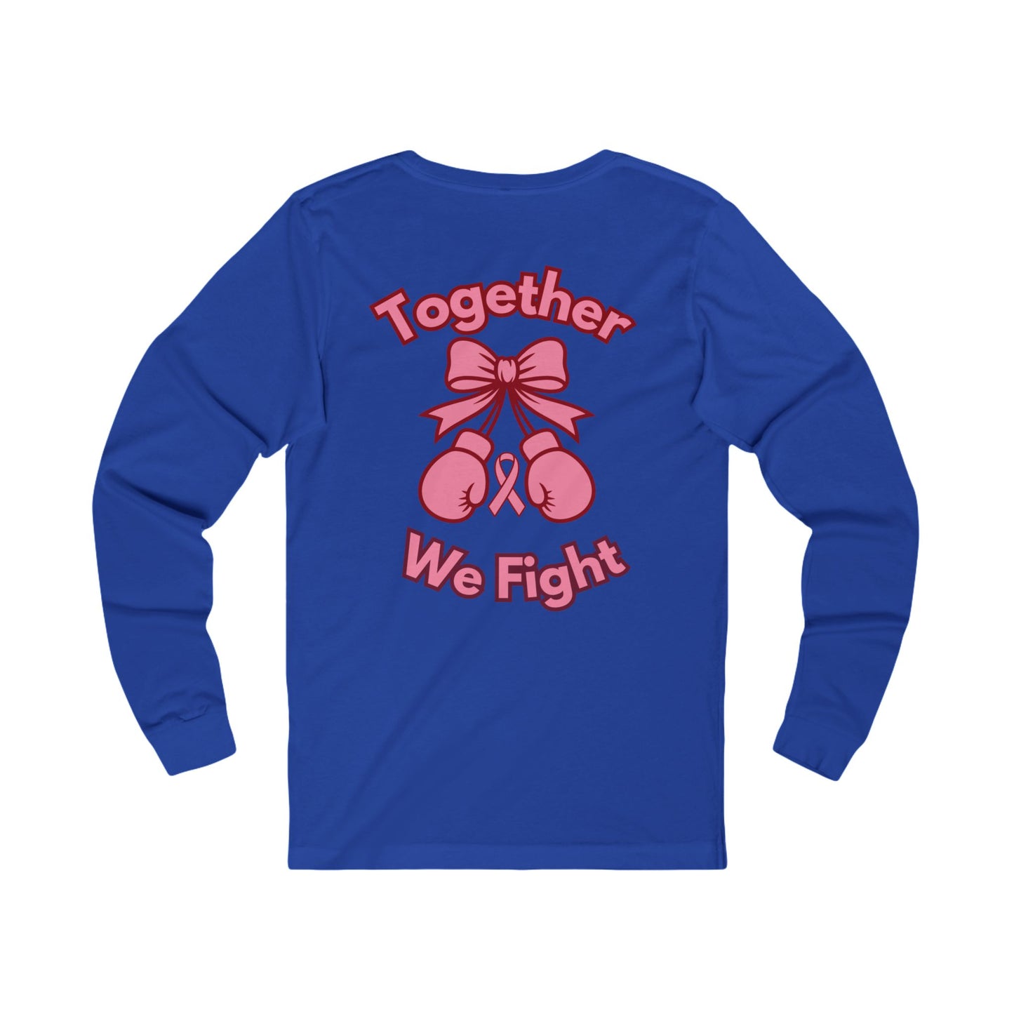 Tackle Breast Cancer Long Sleeve Tee, Awareness Shirt, Fight Cancer Top, Support Pink Ribbon, Gift for Fighters