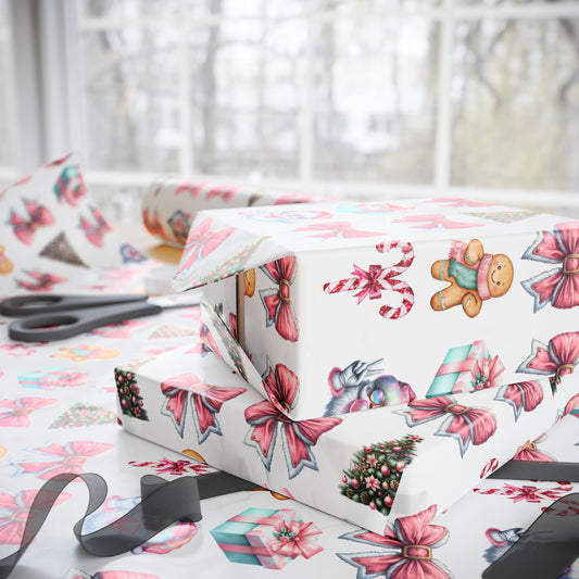Festive Wrapping Paper, Holiday Gift Wrap, Christmas Wrapping, Party Supplies, Unique Gift Wrap, Floral Design Paper
