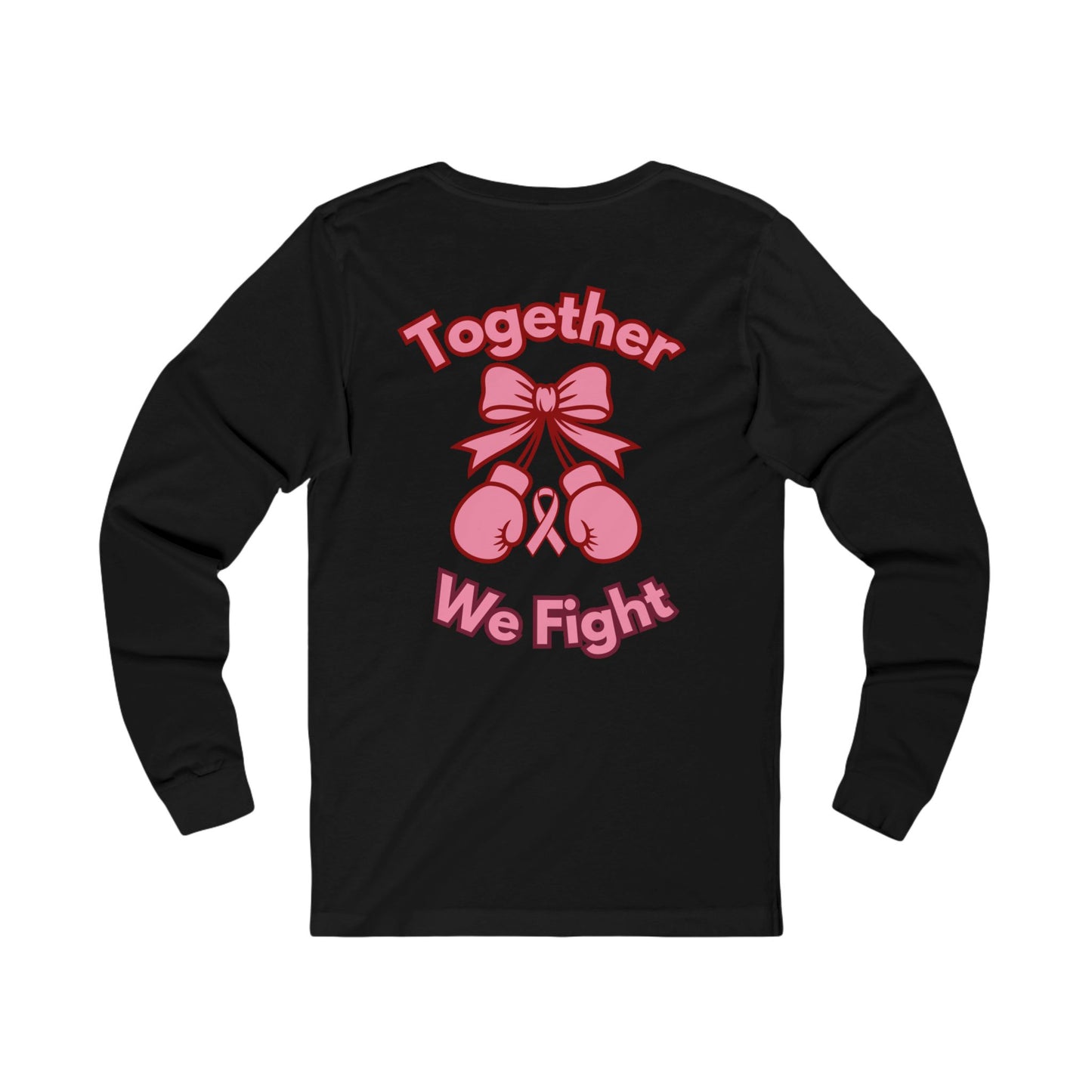 Tackle Breast Cancer Long Sleeve Tee, Awareness Shirt, Fight Cancer Top, Support Pink Ribbon, Gift for Fighters