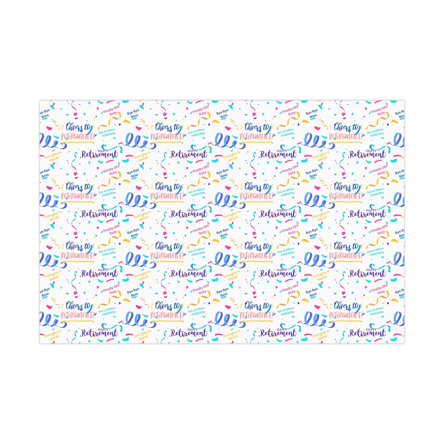 Retirement Gift Wrap Paper, Cheerful Celebration Wrapping Paper, Fun Holiday Gift Wrap for Retirement Parties, Ideal for Special Occasions