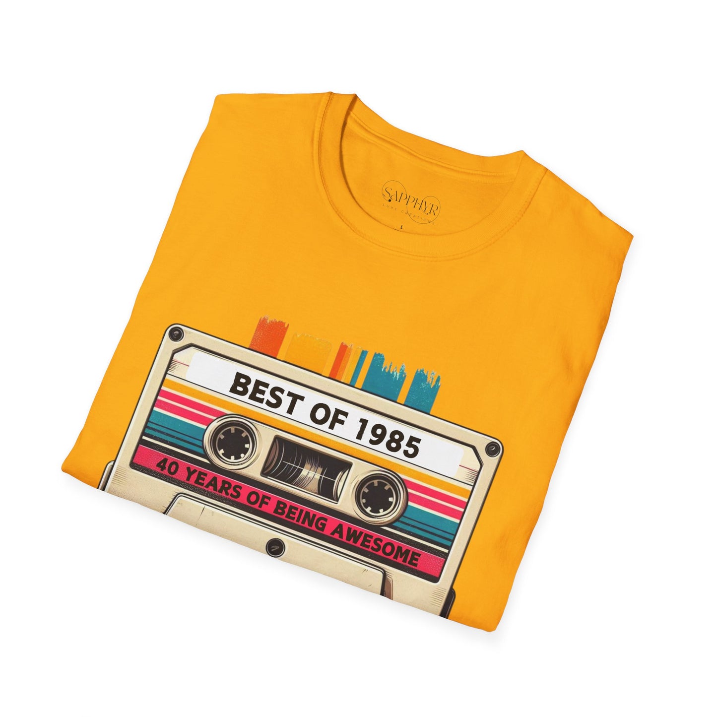 Retro 1985 Music T-Shirt, Vintage Inspired Tee, Unisex Softstyle Shirt, Gift for Music Lovers, 80s Nostalgia Apparel