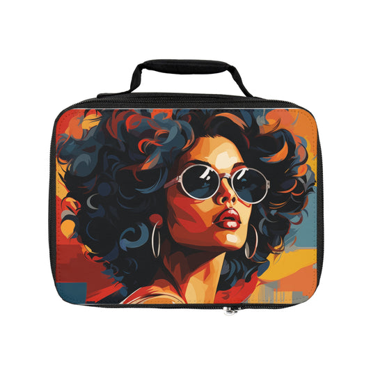 Chic Retro Lunch Bag - Stylish & Fun Food Carrier with Vibrant Artwork
