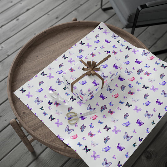 Butterfly Wrapping Paper - Colorful Gift Wrap, Floral Party Decor, Eco-Friendly Gift Wrap, Birthday, Wedding, Baby Shower Decoration
