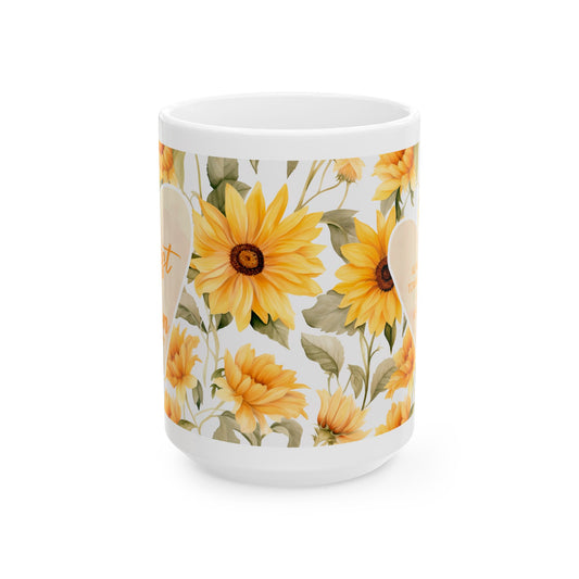 Sunflower Love Ceramic Mug - 11oz & 15oz | Perfect Gift for Friends & Family