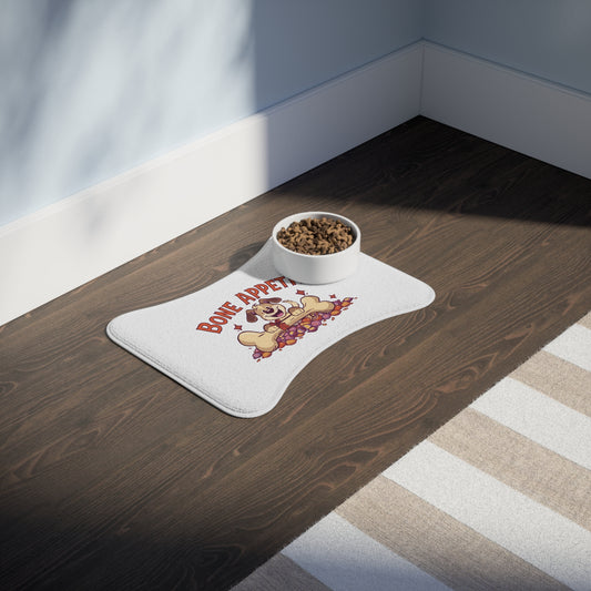 Pet Feeding Mat with "Bone Appetit" Design | Cute Dog Feeding Mat, Pet Mat, Dog Lovers Gift, Non-Slip Dog Place Mat