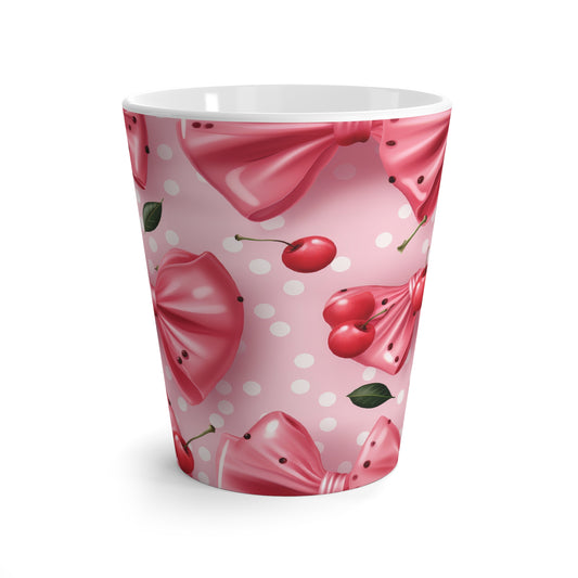 Cute Cherry Bow Latte Mug - Perfect for Coffee Lovers and Gift Occasions