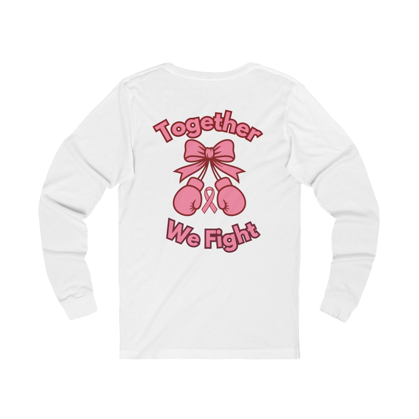 Tackle Breast Cancer Long Sleeve Tee, Awareness Shirt, Fight Cancer Top, Support Pink Ribbon, Gift for Fighters