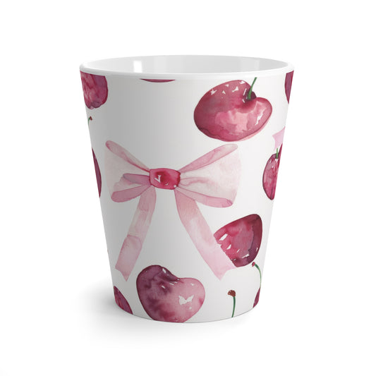 Cherry Blossom Latte Mug - Cute Watercolor Design for Coffee Lovers